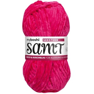 Myboshi Chenille Samt Wolle Seestern, weiches Garn in Pink für Strick- und Häkelprojekte.