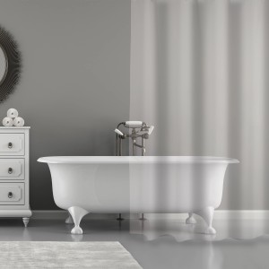 Tenda doccia MSV in PVC trasparente, 180x200 cm, in bagno.