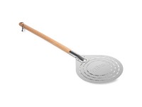 Ziipa Pizzaschaufel Civita Aluminium perforiert mit Holzgriff 20 x 80 cm