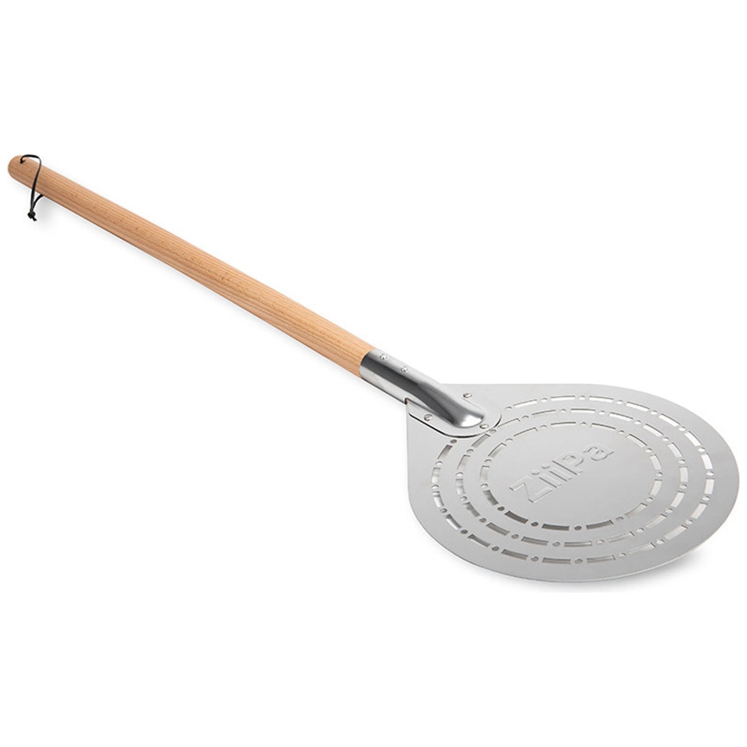 ZiiPa Pizzaschaufel Civita - Perforiert Edelstahl Mit Holzgriff 80cm