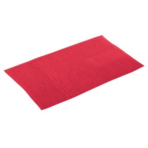 Tappeto bagno rosso MSV Chenille, 40x60 cm, con rivestimento antiscivolo.