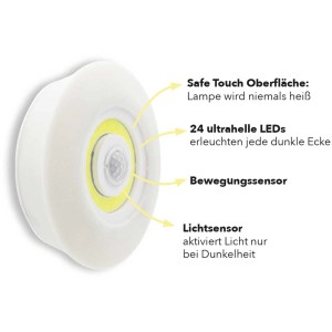 Applique et plafonnier LED Handy LUX Top Bright avec détecteurs, lampe torche blanche.