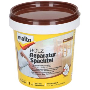 Eimer Molto Reparatur-Spachtel Holz, 1 kg, für Innen und Aussen. Holzspachtel zum Ausbessern von Holz.