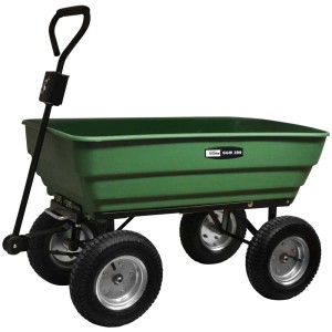 Carrello da giardino Güde GGW 300: carrello verde con funzione di ribaltamento e quattro ruote per giardinaggio.