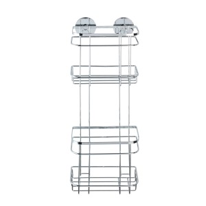 Wenko Étagère de douche Turbo-Loc à 2 niveaux en acier inoxydable brillant pour montage mural.