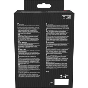Emballage du casque antibruit 3M™ Peltor™ H540A en noir/rouge avec instructions.