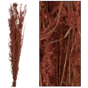 Decofinder Fiore artificiale Alfonso-Gras, rosso-marrone, altezza 100cm, per interni.