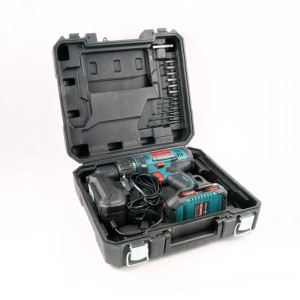 Avvitatore a percussione Güde BSB 20-201 24 K in valigetta con batteria, caricabatterie e set di punte da 14 pezzi.