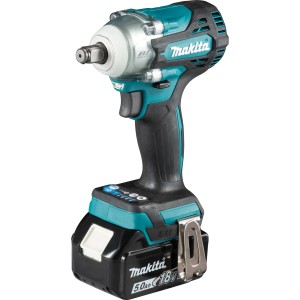 Clé à choc sans fil Makita 18V DTW300RTJ avec batterie et sac.
