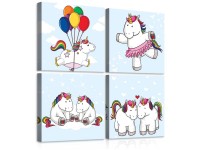 Leinwandbild Canvas Unicorn 25 x 25 cm / 4-tlg.