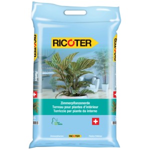 Ricoter terriccio per piante da interno, sacco da 10 l, senza torba.