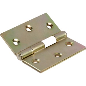 Cerniera in zinco giallo, squadrata, 60x60mm, per collegamenti flessibili.