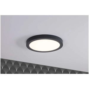 Panneau LED rond gris Paulmann Abia, 300mm, monté au plafond.