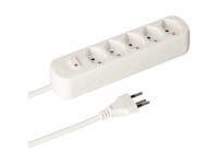 Steckdosenleiste Basic Line 5 x Typ13 mit Schalter Weiss