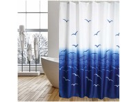 MSV Duschvorhang Möwe antibakeriell Polyester Weiss 180 x 200 cm