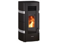Justus Pelletofen Sia conStone Seidenweiss Korpus Schwarz 2,4 - 8 kW