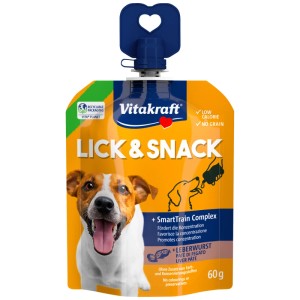 Vitakraft Lick & Snack snack per cani al gusto di salsiccia di fegato, 60g