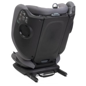Seggiolino auto Chicco Fold&Go S Glam Grey (100-150 cm) visto da dietro, connettori Isofix visibili.