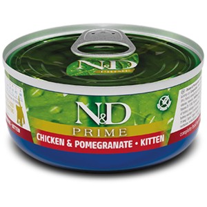 N&D Katzen-Nassfutter Prime Chicken & Pomegranate Kitten, 70g Dose.