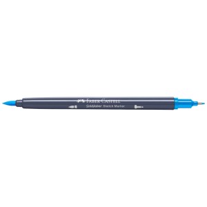 Feutre Faber-Castell Goldfaber Sketch Bleu azur avec pointe pinceau et fine.
