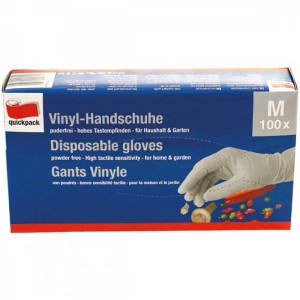 Confezione di guanti monouso in vinile, taglia M, 100 pezzi, per casa e giardino.