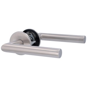 Alpertec Set maniglia a rosetta Push4Lock Smart, acciaio inox satinato, per porte interne.