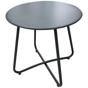 Greemotion Tavolino Tim, nero, Ø 45 cm. Tavolino da giardino in acciaio verniciato a polvere.