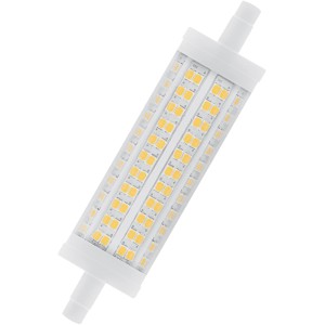 Ampoule LED Osram R7S, forme tubulaire, 19W, lumière blanc chaud, dimmable.