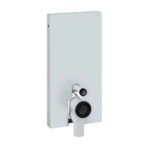Geberit Monolith modulo sanitario per WC a pavimento, vetro bianco, altezza 101 cm. Elemento per pareti a secco per WC.