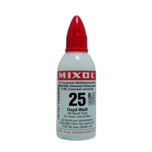 Mixol Abtönfarbe Nr. 25 Weiss, 20g Flasche mit roter Spitze. Universal Abtönkonzentrat.