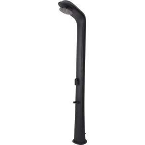 Doccia solare Split Steinbach nera per giardino con soffione e rubinetteria.