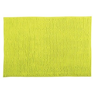 Tappeto bagno verde MSV Chenille, 40x60 cm, in microfibra con rivestimento antiscivolo.