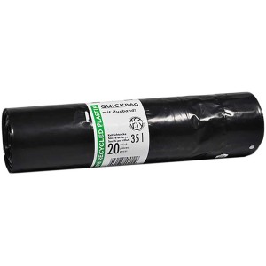 Sacs poubelles noirs en rouleau (20 pièces) d'une capacité de 35 l.