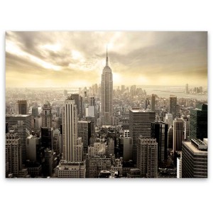 Quadro in vetro Manhattan (70x100 cm) con skyline e Empire State Building.