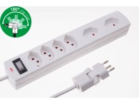 Safety-Line Steckdosenleiste 6-fach Kombi-Überstromschutz Kinderschutz Weiss