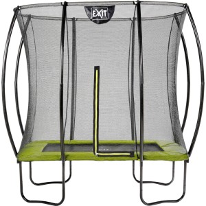 Trampolino rettangolare verde EXIT Silhouette 153x214cm con rete di sicurezza.