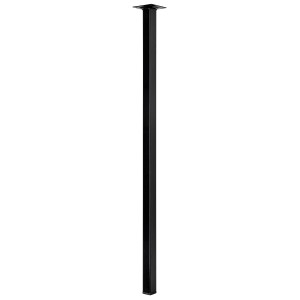 Gamba per tavolo Hettich nera, 25x25x700 mm, quadrata, per costruzione mobili.