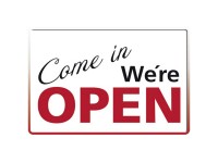 Puag Blechpostkarte Come in we´re open 14,8 x 10,5 cm