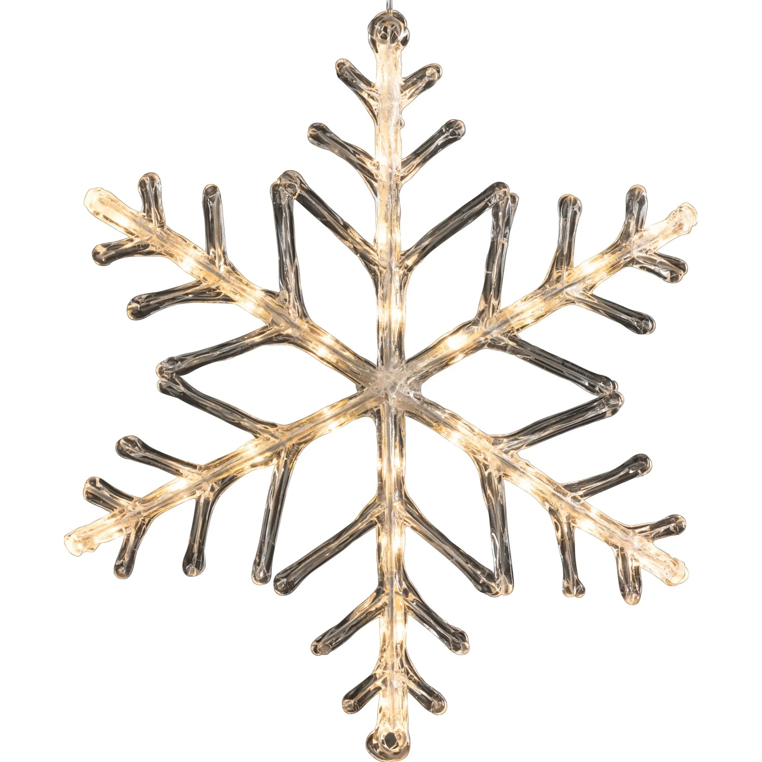LED-Acryl-Schneeflocke „Icy Star“ – 16 Warmweiße LEDs, Timer, Batteriebetrieben – Ca. 18x16 Cm