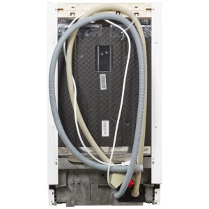 Vue arrière du lave-vaisselle intégrable Sharp QW-HS12S47ES-CH Blanc avec les connexions.