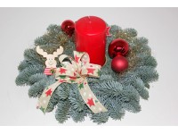 Adventsgesteck Nobilis mit 1 Kerze Rot Ø 32 cm