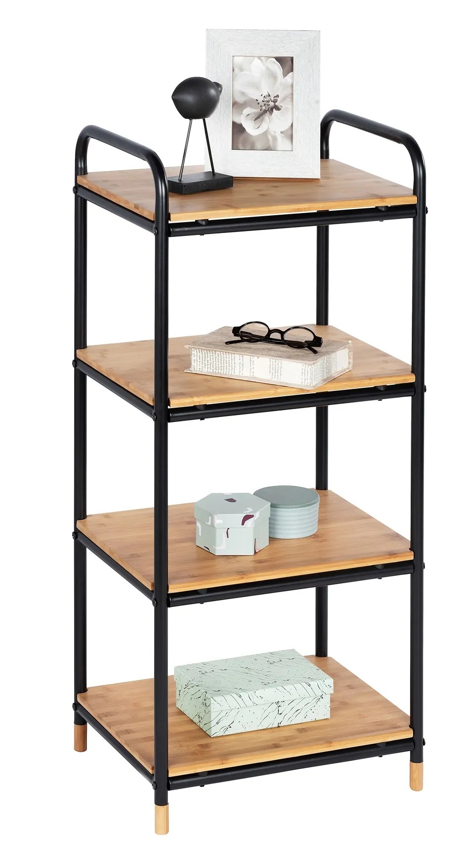 Bücherregal Mit 4 Etagen In Braun – 80 X 27,4 X 122,9 Cm, Stylisches Leiter-Design, Stabil