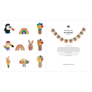 Magazine Rico Design Ricorumi Rainbow (français) avec modèles de crochet pour figurines colorées comme arc-en-ciel et toucan.