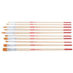 Talens Art Creation Pinselset, 10 Polyester-Pinsel für Öl- und Acrylfarben.