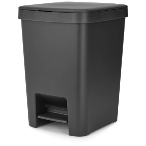 Brabantia StepUp Treteimer, dunkelgrau, 25 Liter, aus Kunststoff.