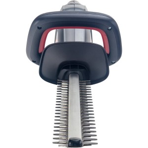 Taille-haie sans fil Al-Ko HT 1845 avec batterie, vue de dessus de la lame et de la poignée.