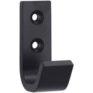 Appendiabiti Siro in metallo nero opaco con interasse di 16 mm.