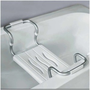 Siège de bain extensible MSV, aluminium, blanc, charge max. 120 kg. Pour plus de sécurité dans la salle de bain.