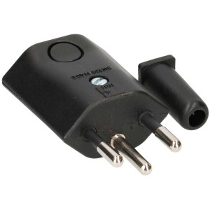 Fiche coudée noire Max Hauri Type 12 pour câbles jusqu'à 7 mm de diamètre.