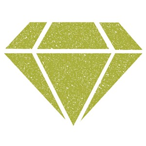 Grafik eines hellgrünen Diamanten, Aladine Diamond Farbe für Malzubehör.